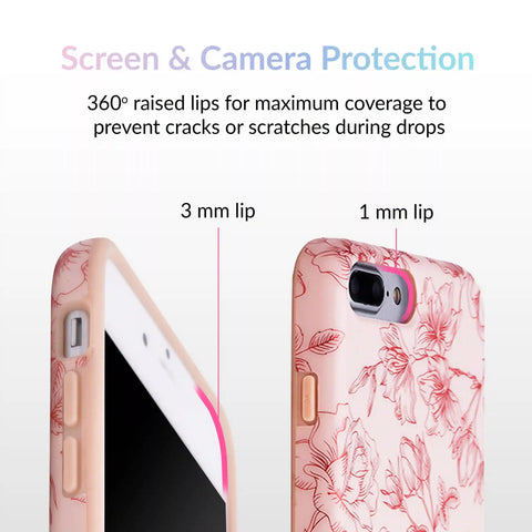 Nude Red Chrome Floral iPhone Case