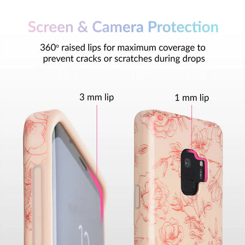 Nude Red Chrome Floral Samsung Galaxy Case