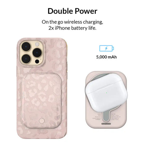 Nude Leopard Portable MagSafe Charger Power Pack