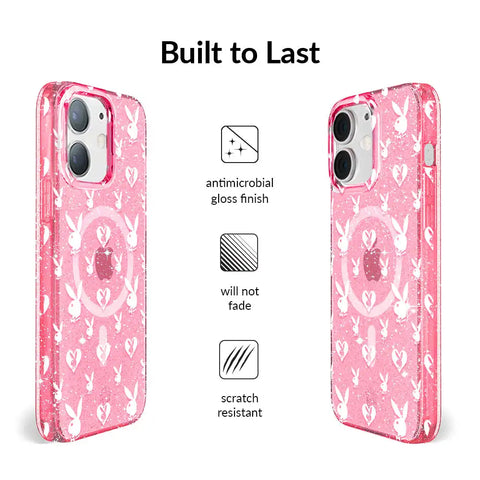 Playboy Pink Bunny Glitter iPhone Case