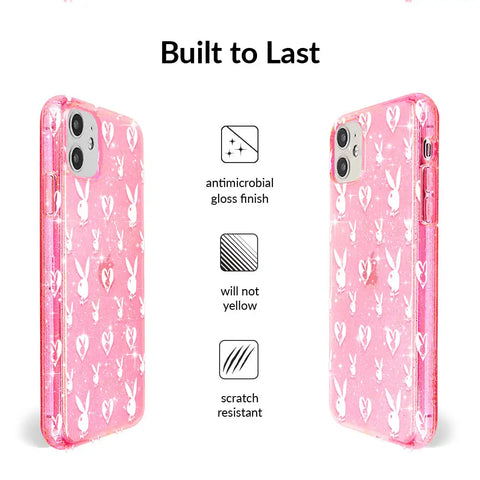 Playboy Pink Bunny Glitter iPhone Case