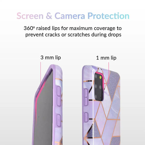 Purple Geometric Marble Samsung Case