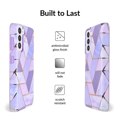 Purple Geometric Marble Samsung Case
