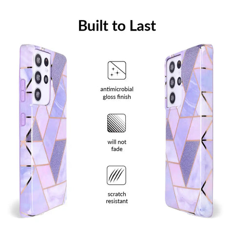 Purple Geometric Marble Samsung Case