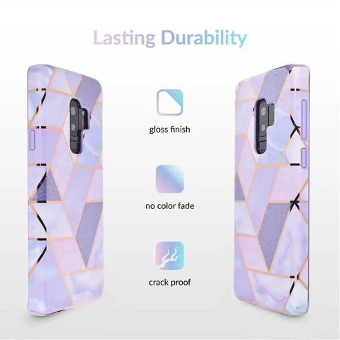 Purple Geometric Marble Samsung Case