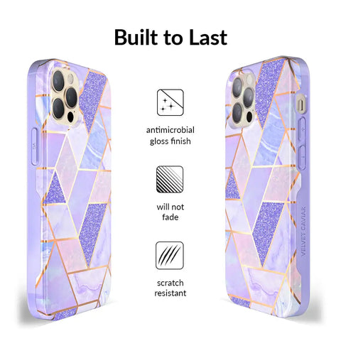 Purple Geometric Marble iPhone Case
