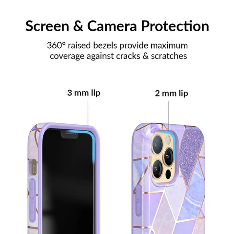 Purple Geometric Marble iPhone Case