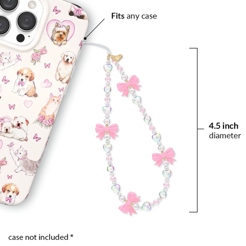 Pink Bow Phone Charm