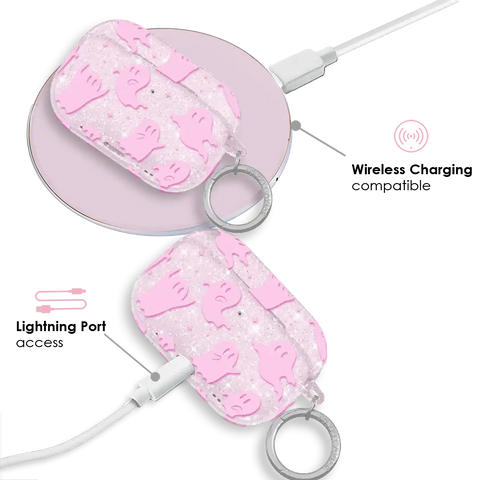 Ghosted Pink Glitter AirPod Case