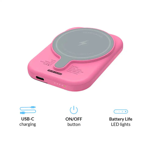 Candy Pink Portable MagSafe Charger Power Pack