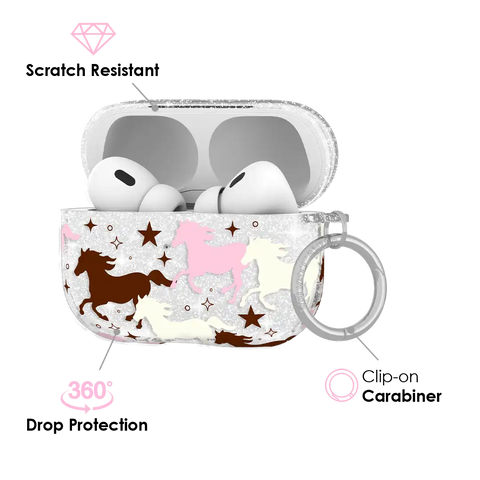 Pink Pony Glitter AirPod Case