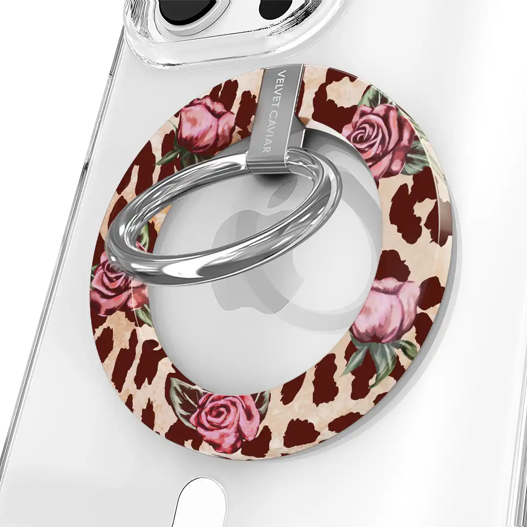 Rosy Leopard MagSafe Grip Ring