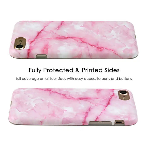 Pink Streak Marble iPhone Case