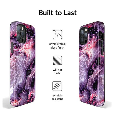 Purple Stone Marble iPhone Case