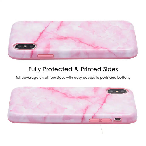 Pink Streak Marble iPhone Case