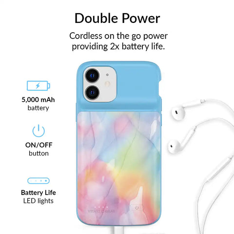 Pastel Tie Dye iPhone Charging Case