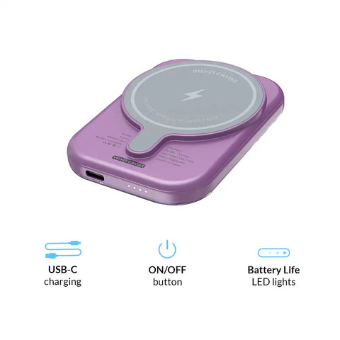 Amethyst Leopard Portable MagSafe Charger Power Pack