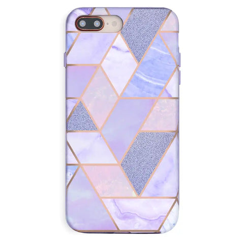 Purple Geometric Marble iPhone Case