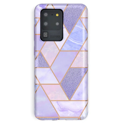 Purple Geometric Marble Samsung Case