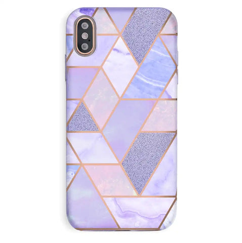 Purple Geometric Marble iPhone Case