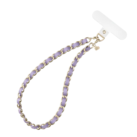 Lilac Leather Chain Phone Charm