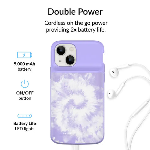 Purple Tie Dye iPhone Charging Case