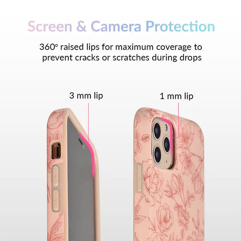 Nude Red Chrome Floral iPhone Case