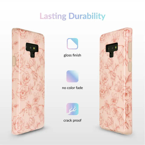 Nude Red Chrome Floral Samsung Galaxy Case