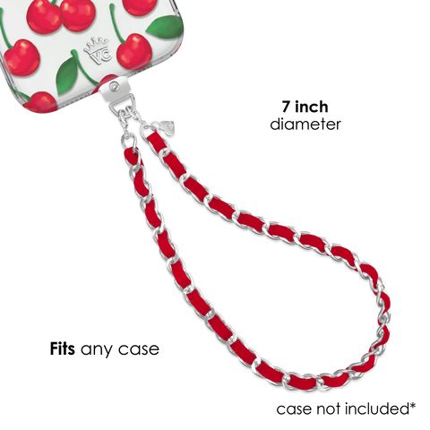 Red Leather Chain Phone Charm