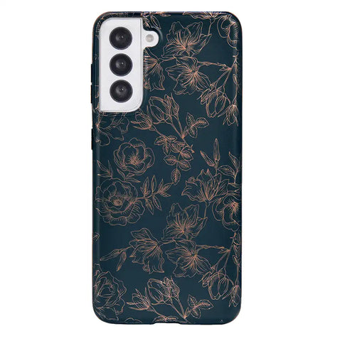 Floral Rose Gold Chrome Samsung Galaxy Case