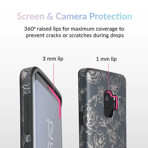 Floral Rose Gold Chrome Samsung Galaxy Case