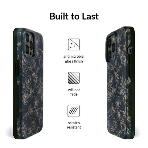 Floral Rose Gold Chrome iPhone Case