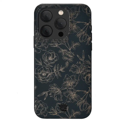 Floral Rose Gold Chrome iPhone Case