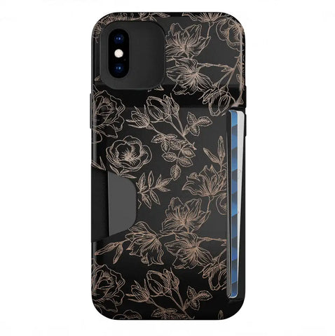 Floral Rose Gold iPhone Wallet Case