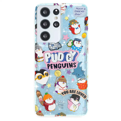 Pudgy Penguins Iceberg Glitter Samsung Case