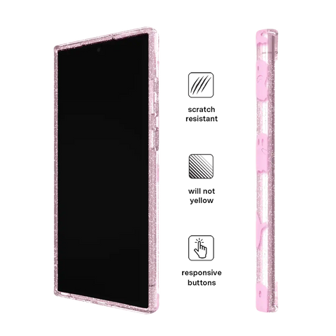 Ghosted Pink Glitter Samsung Case