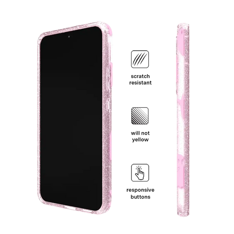 Ghosted Pink Glitter Samsung Case
