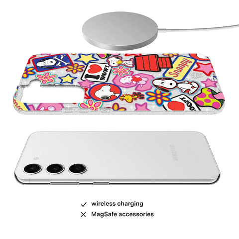 Snoopy Patchwork Glitter Samsung Case