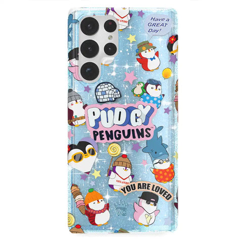 Pudgy Penguins Iceberg Glitter Samsung Case