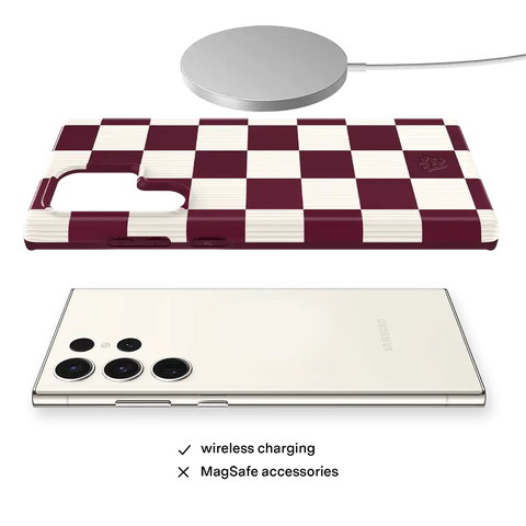 Burgundy Vibe Checker Samsung Case