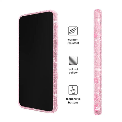 Pink Christmas Glitter Samsung Case