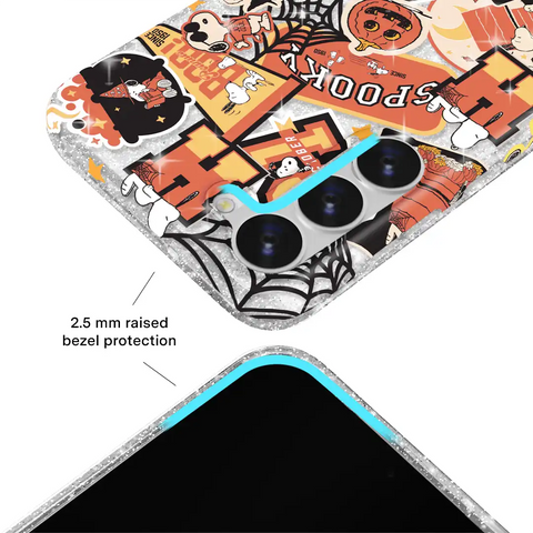 Snoopy Halloween Varsity Glitter Samsung Case