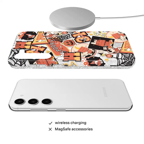 Snoopy Halloween Varsity Glitter Samsung Case
