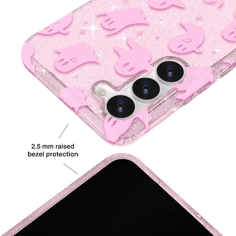 Ghosted Pink Glitter Samsung Case