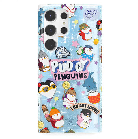 Pudgy Penguins Iceberg Glitter Samsung Case