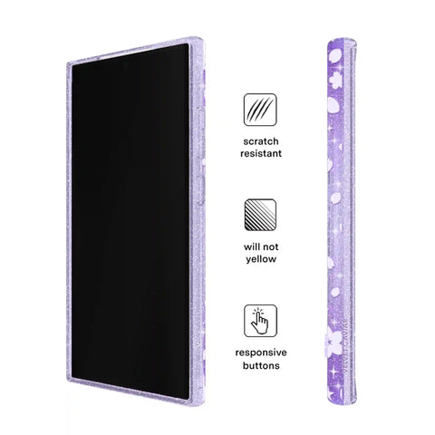 Lavender Cherry Blossom Glitter Samsung Case