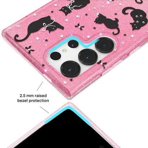 Lucky Kittens Glitter Samsung Case