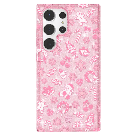 Pink Christmas Glitter Samsung Case