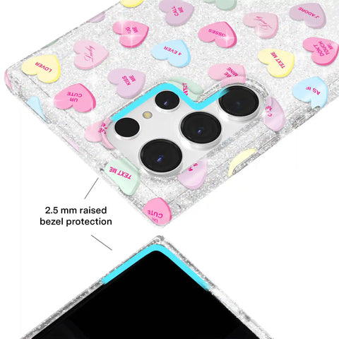 Sweet Hearts Glitter Samsung Case