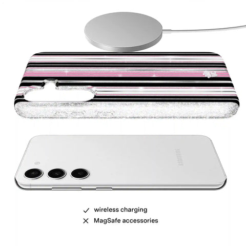 Pretty Punk Stripes Glitter Samsung Case